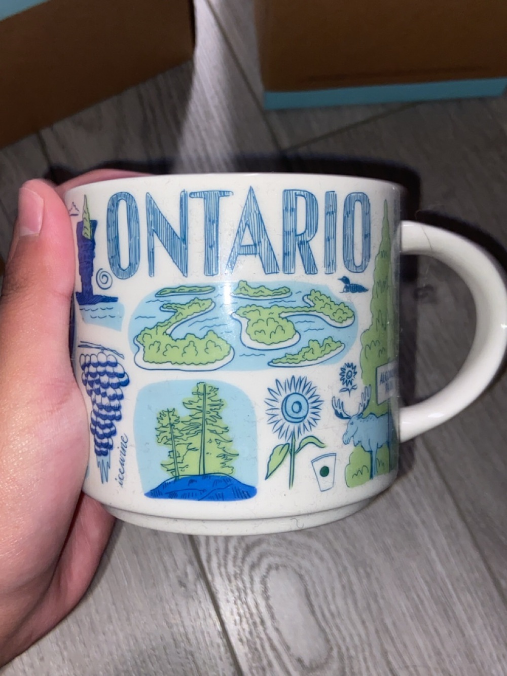 Starbucks Ontario Graphic Ceramic Mug - Blue & Green